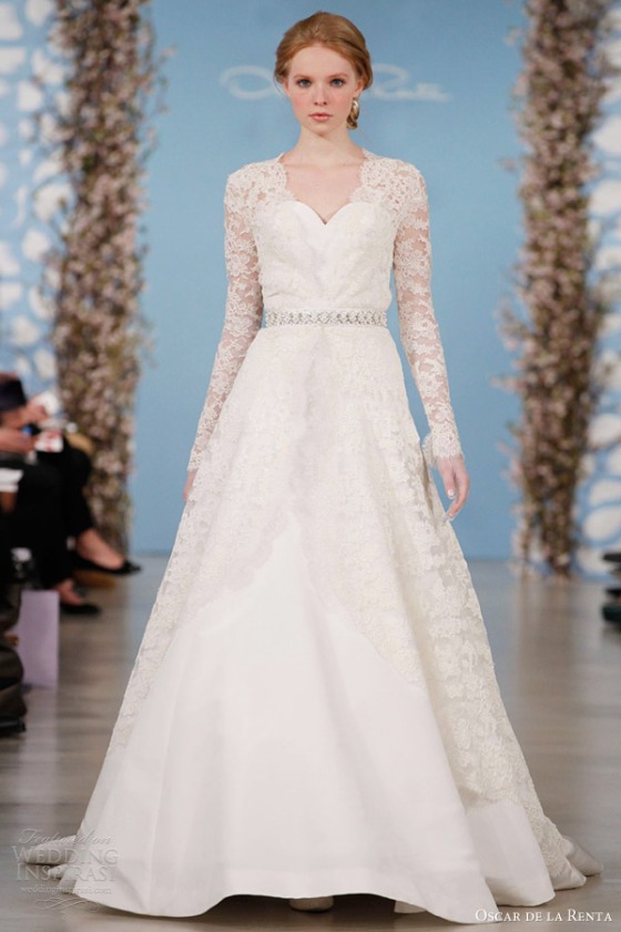 oscar-de-la-renta-bridal-2014-wedding-dress-long-sleeve-lace-overlay